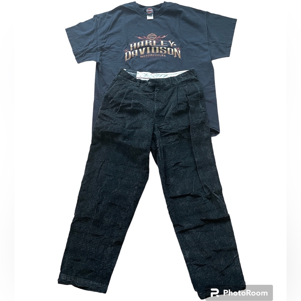 HARLEY TEE XXL WITH TEXTURED PANTS SIZE 32